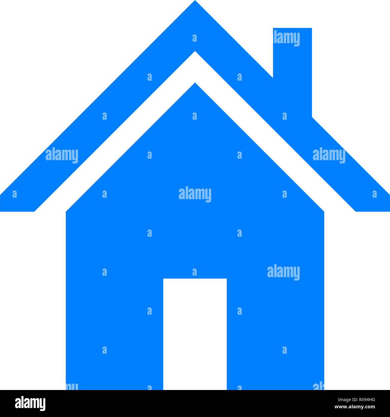 Home symbol icon - blue simple, isolated - vector illustration Stock Vector