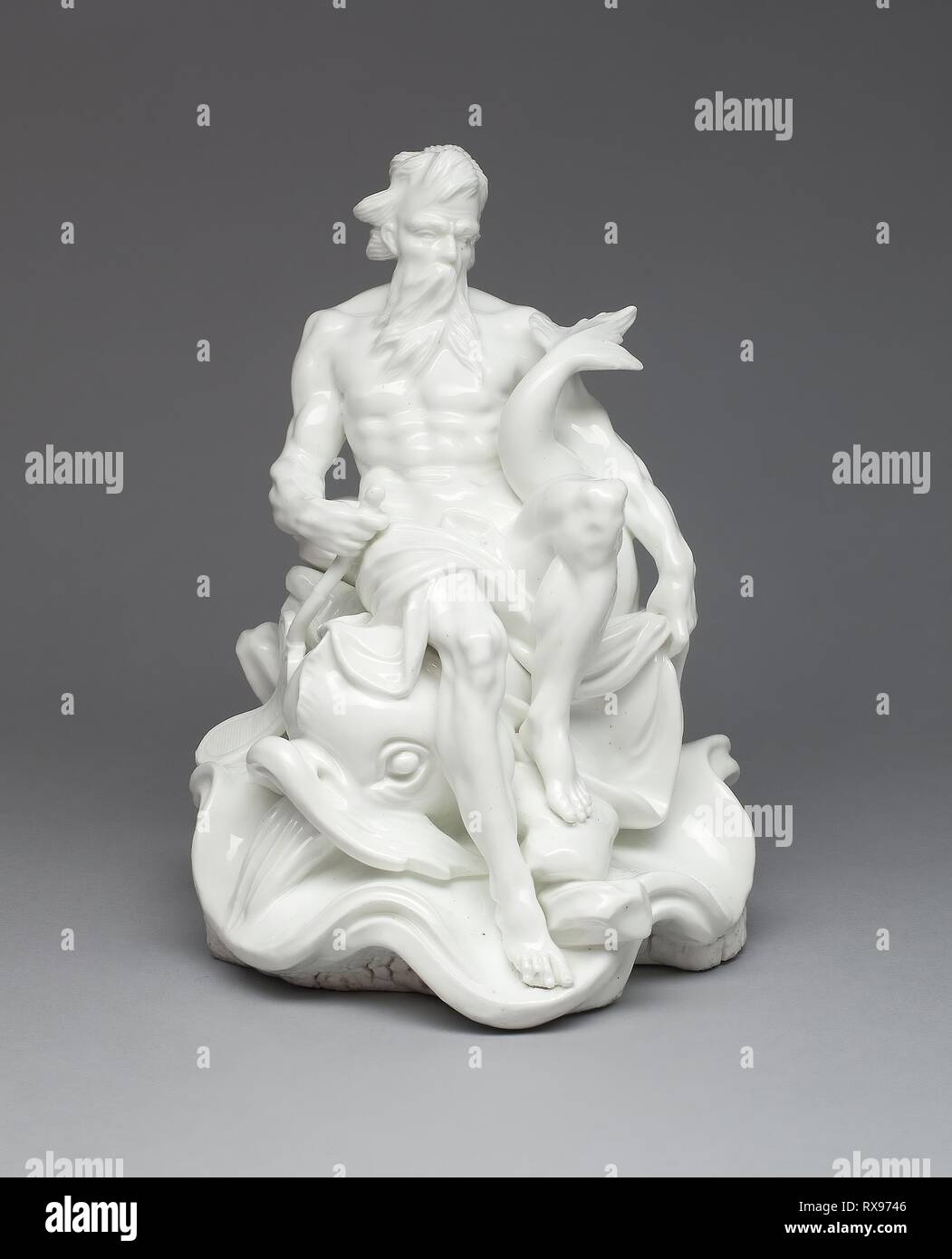 Figure of a River God (Fleuve). Vincennes Porcelain Manufactory; French, founded 1740 (known as Sevres from 1756); Model by: Louis Antoine Fournier (possibly); French, active c. 1746-52. Date: 1747-1750. Dimensions: H. 31 cm (12 3/16 in.). Soft-paste porcelain. Origin: Vincennes. Museum: The Chicago Art Institute. Author: Manufacture de porcelaine de Vincennes. Stock Photo
