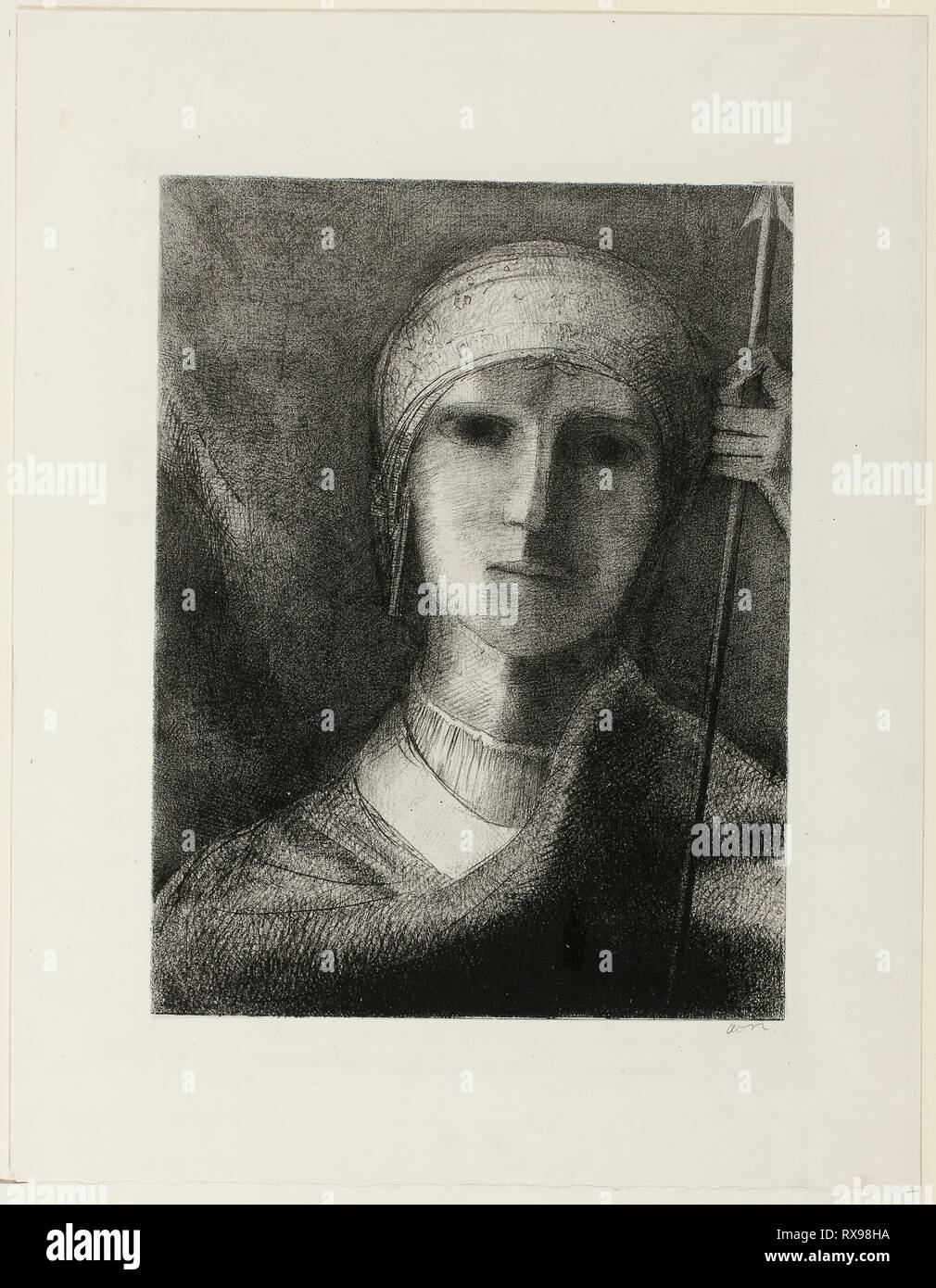 Parsifal. Odilon Redon; French, 1840-1916. Date: 1891. Dimensions: 321 × 243 mm. Transfer lithograph on mounted ivory China paper. Origin: France. Museum: The Chicago Art Institute. Stock Photo