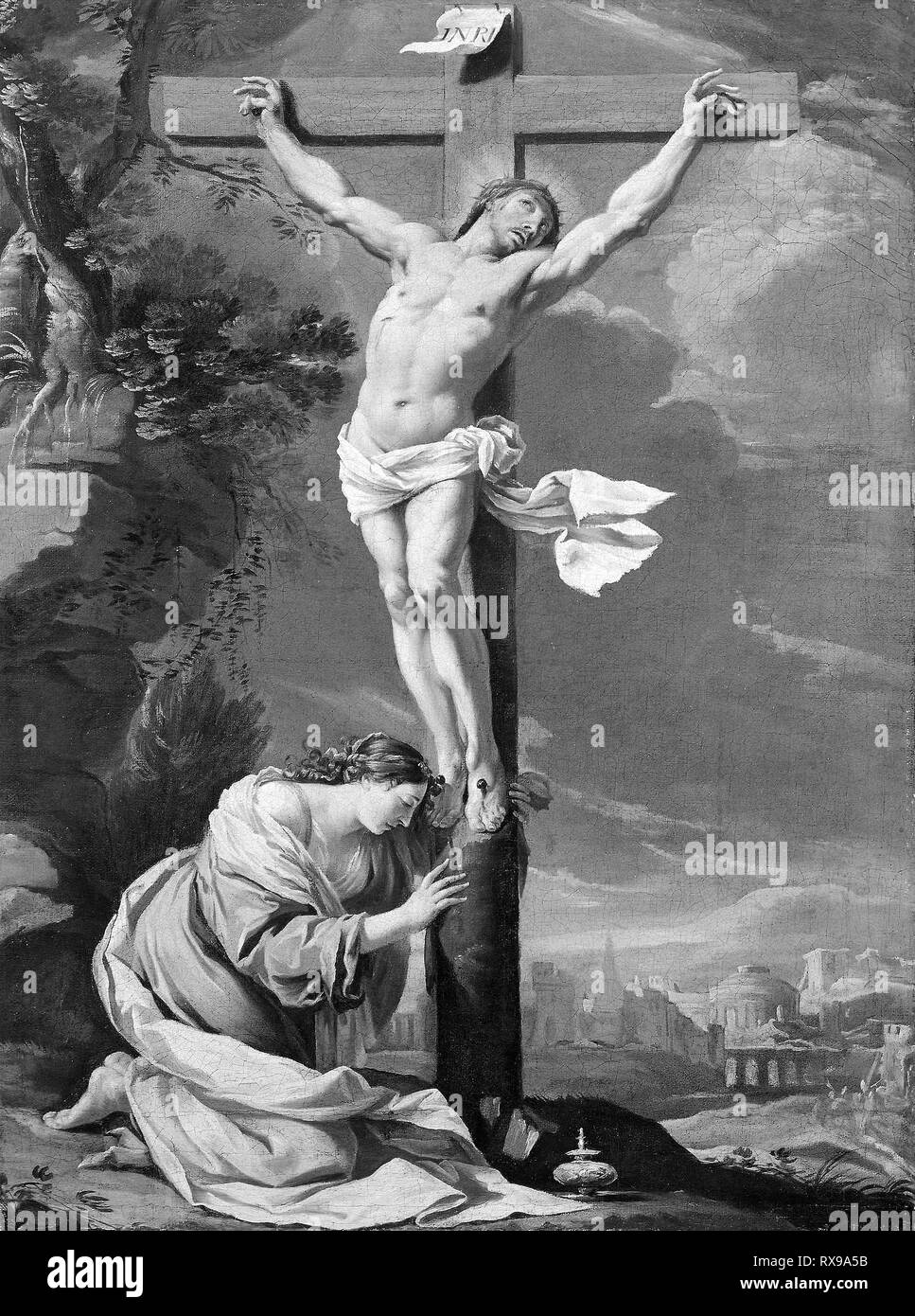 Mary magdalene at the cross Black and White Stock Photos Mary magdalene at the cross Black and White Stock Photos