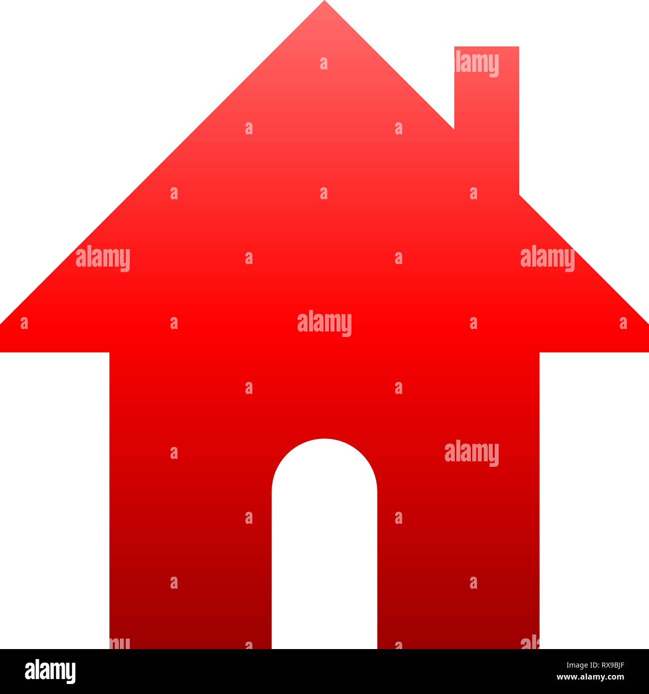 Home symbol icon - red gradient, isolated - vector illustration Stock Vector