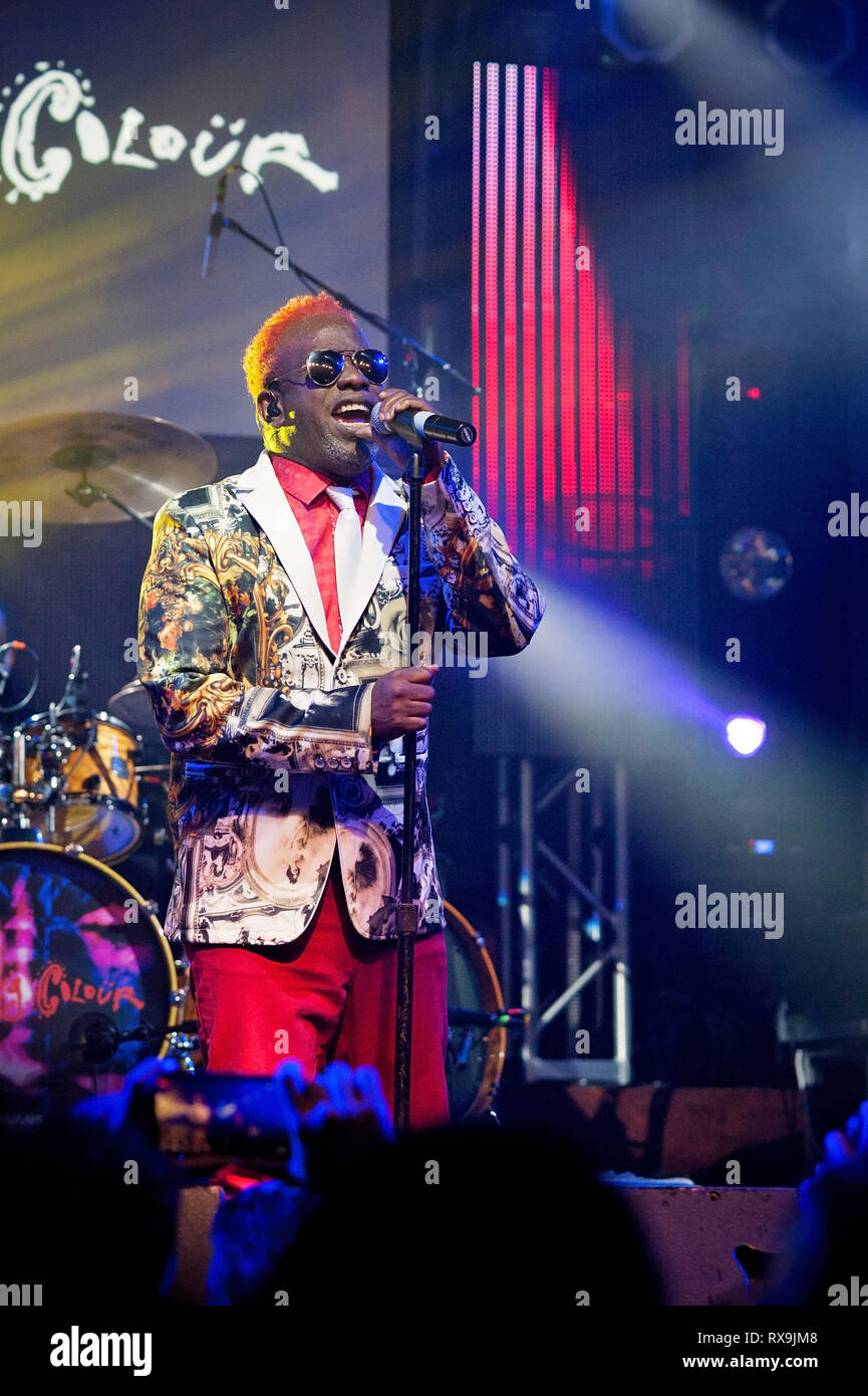 Corey Glover, vocalist for the band, 'Living Colour' performing for a show held at the Culture Room in Ft. Lauderdale, Florida on October 27, 2017. Stock Photo