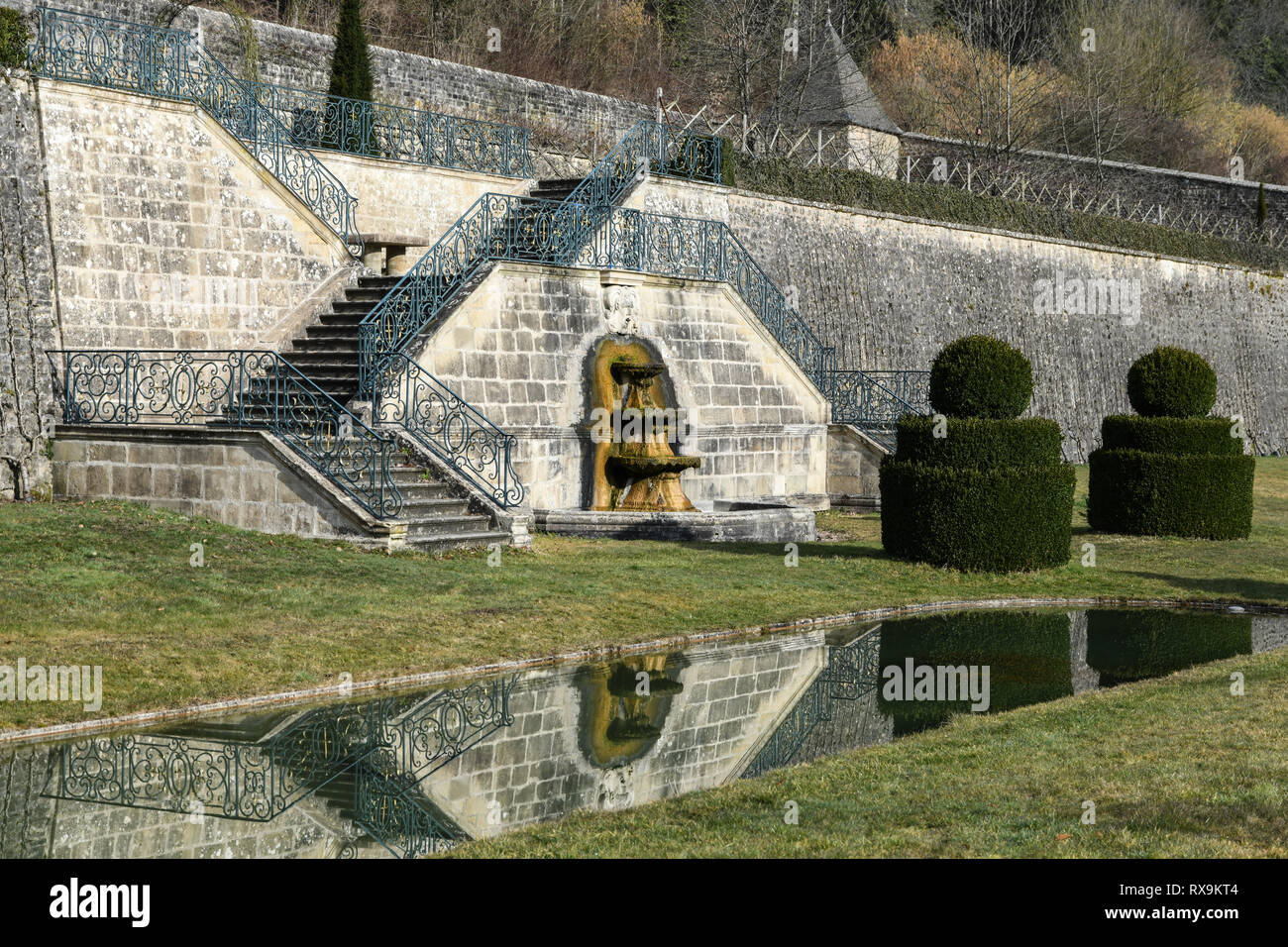 The New castle of Ansembourg is located in central Luxembourg, in the Valley of Seven Castles. Stock Photo