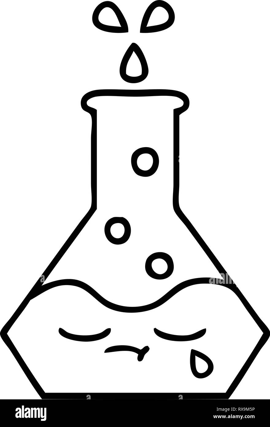 line drawing cartoon of a science beaker Stock Vector Image & Art - Alamy
