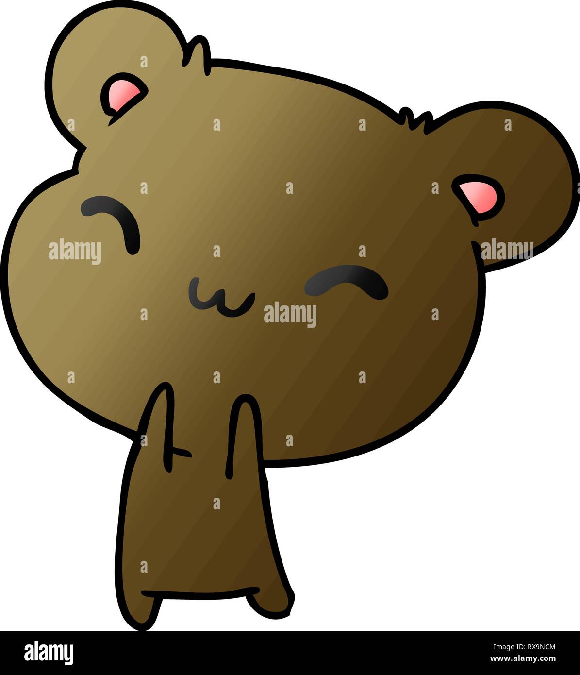 gradient cartoon illustration kawaii cute teddy bear Stock Vector Image ...
