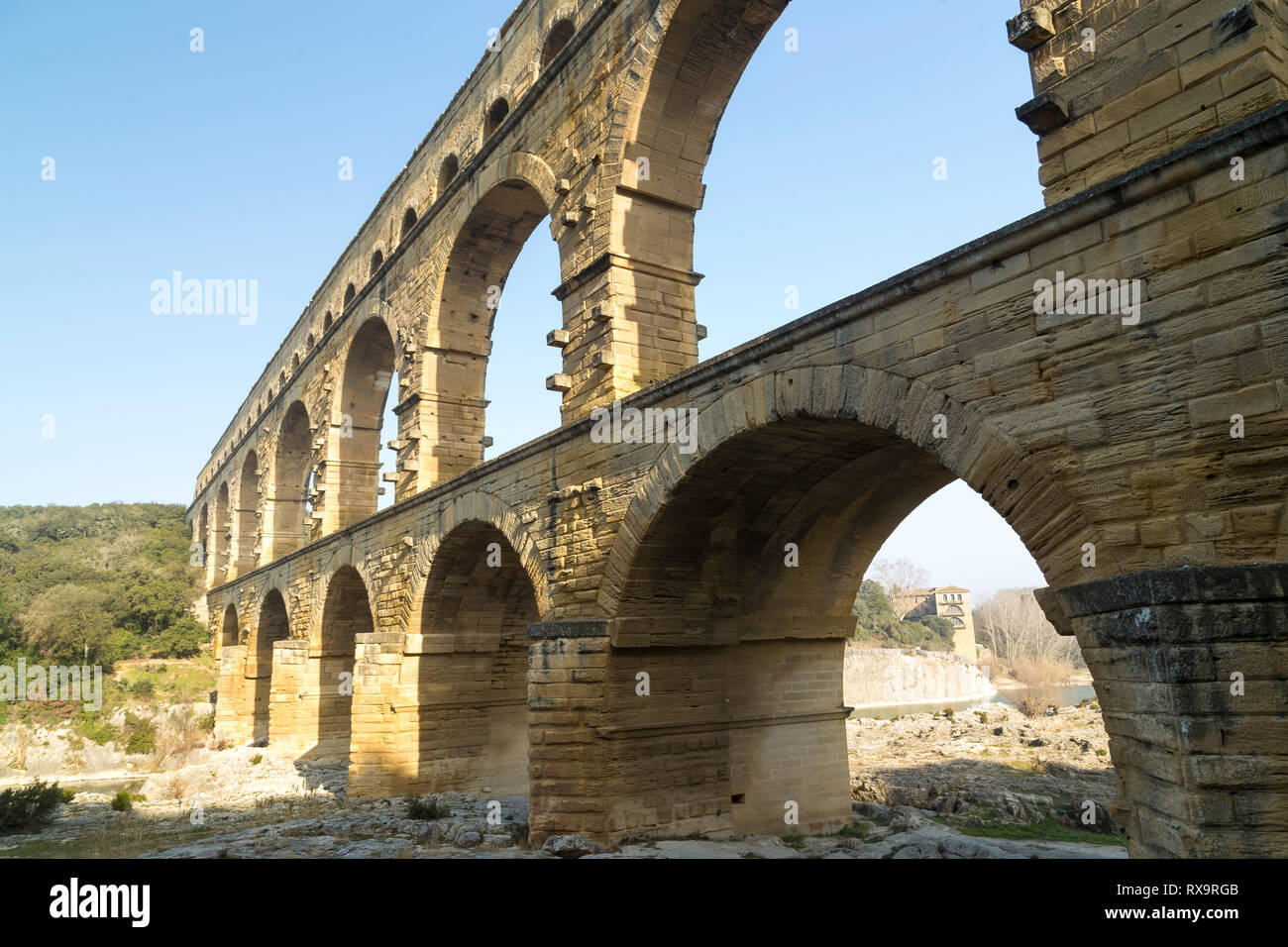 Pont du Gard, Roman aquaduct in the Gard region of Provence, France ...