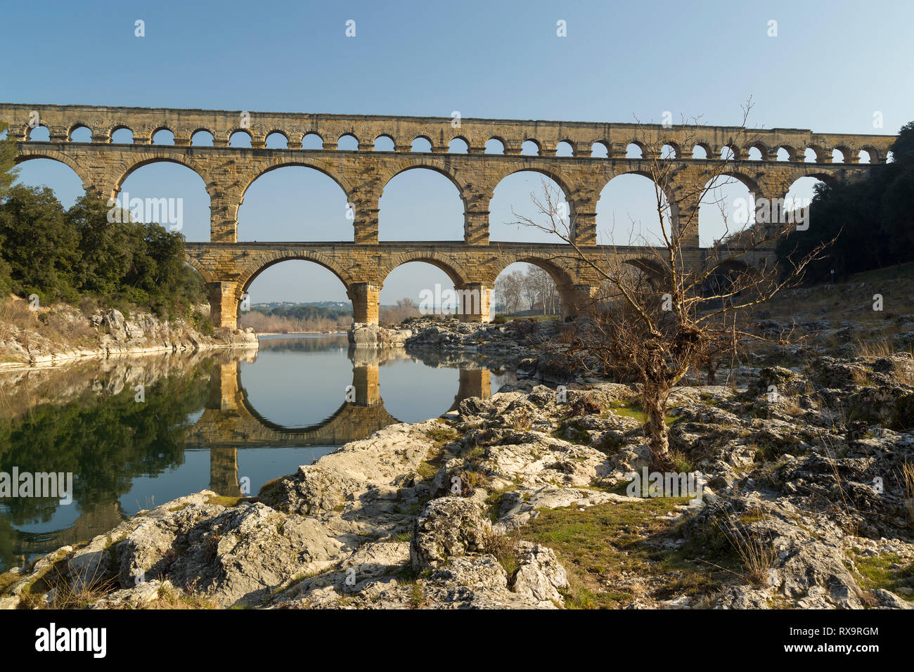 Pont du Gard, Roman aquaduct in the Gard region of Provence, France ...