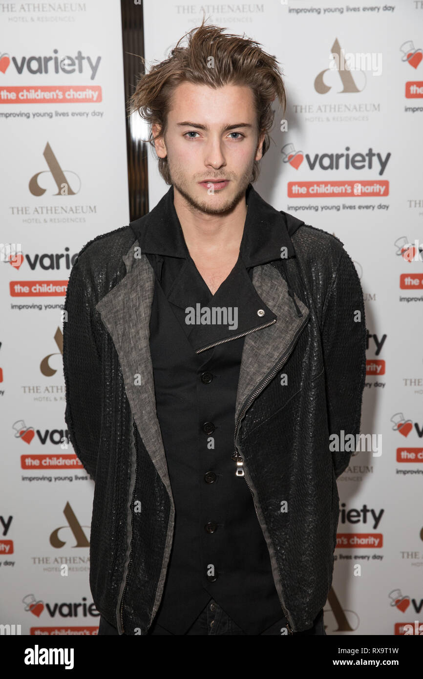 Celebrities and leading business names attend Variety The Children's Charity fundraising evening held at The Athenaeum Hotel  Featuring: Elijah Rowen Where: London, United Kingdom When: 05 Feb 2019 Credit: Phil Lewis/WENN.com Stock Photo