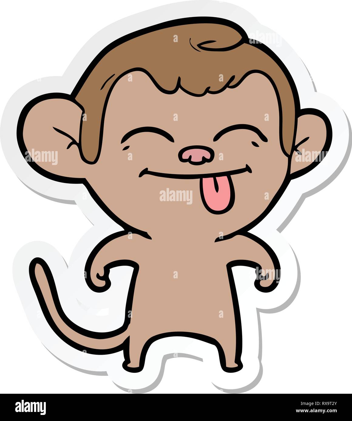 sticker of a funny cartoon monkey Stock Vector Image & Art - Alamy