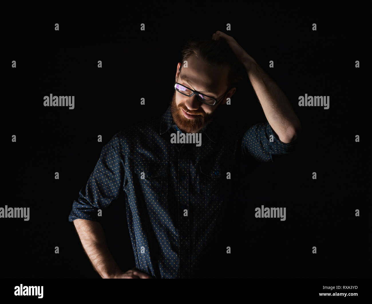 Smiling old man on black hi-res stock photography and images - Alamy