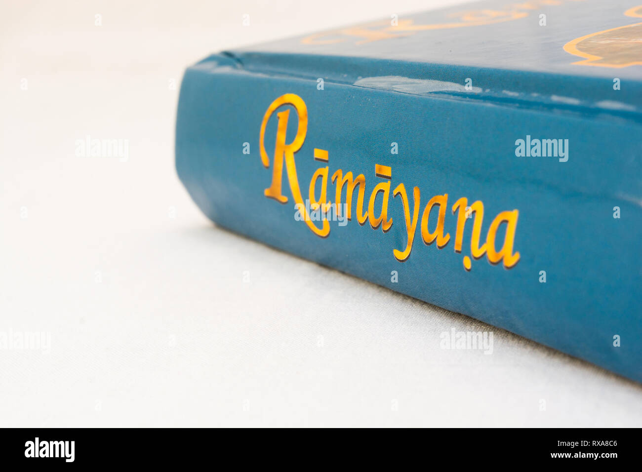Maski,Karnataka,India - March 07,2019 : The Epic Hindu Ramayana book on isolated background Stock Photo