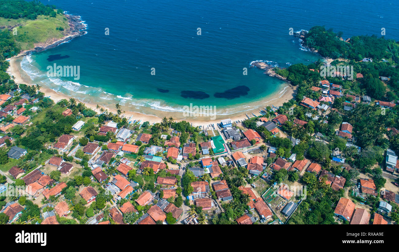 Aerial. Dikwella, Sri Lanka. Stock Photo