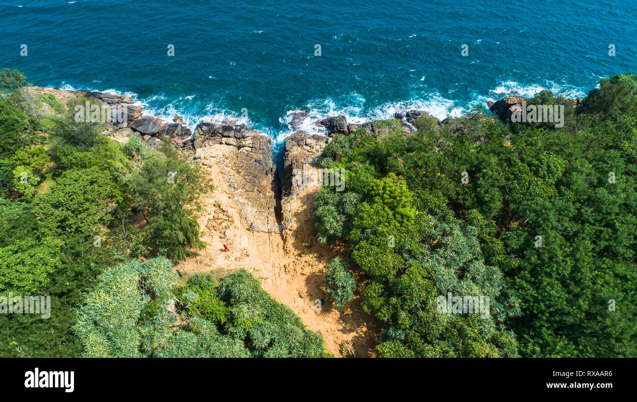 Hummanaya Aerial. Blow Hole (Hummanaya). Dikwella, Sri Lanka Stock Photo - Alamy