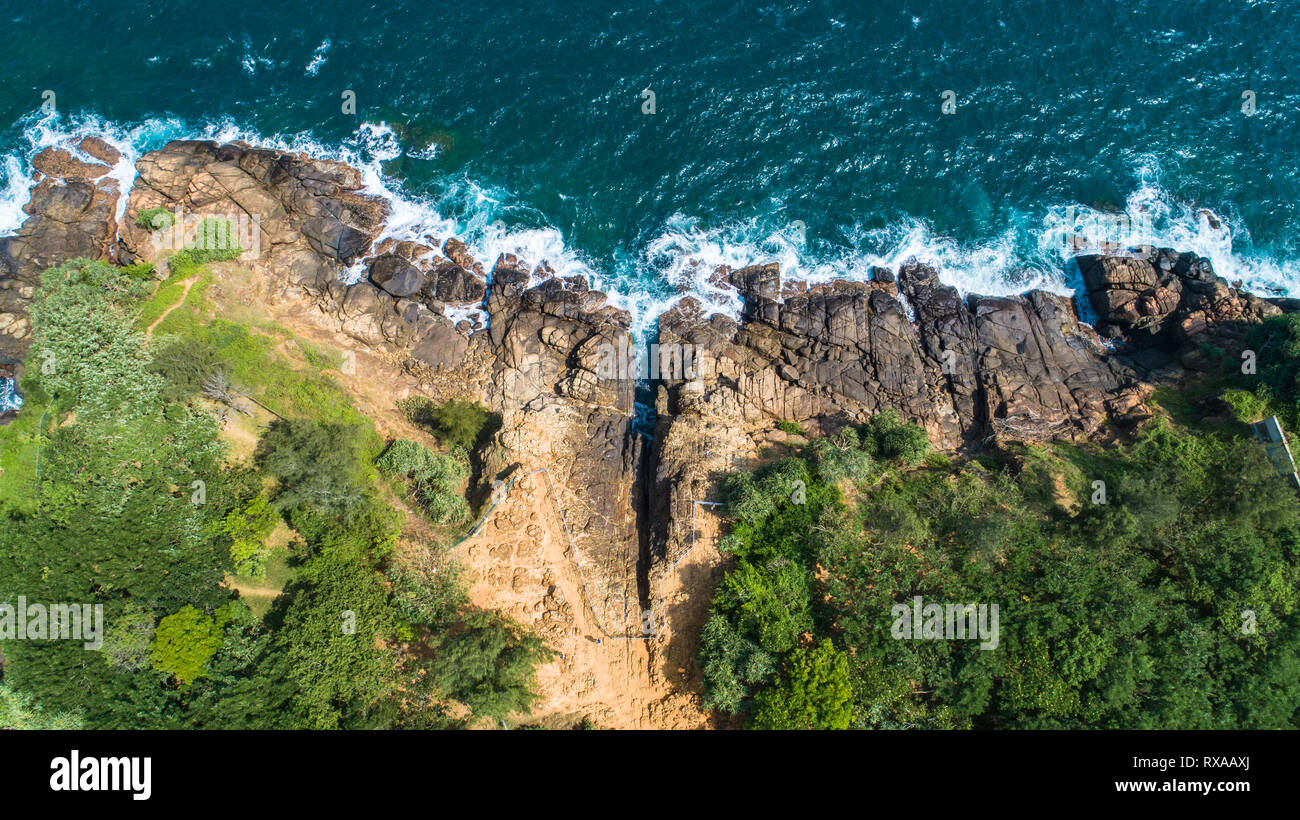 Hummanaya Aerial. Blow Hole (Hummanaya). Dikwella, Sri Lanka Stock Photo - Alamy