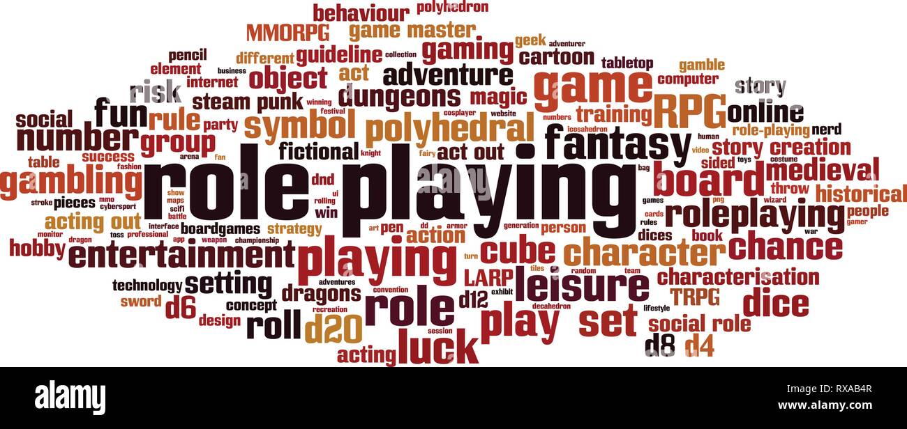 Role playing word cloud concept. Vector illustration Stock Vector Image