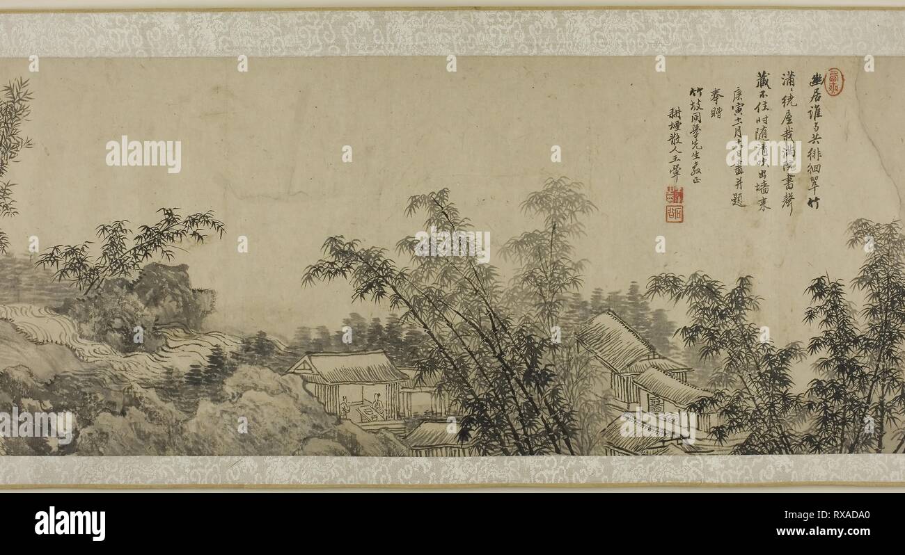 The Bamboo Slope. Wang Hui (1632-1717); Chinese. Date: 1632-1717. Dimensions: 10 1/8 × 69 1/2 in. Handscroll; ink on paper. Origin: China. Museum: The Chicago Art Institute. Stock Photo