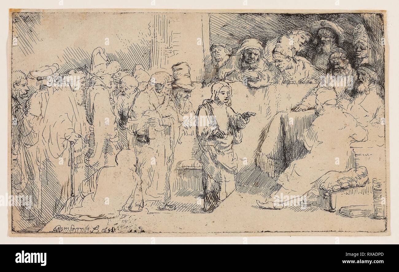 Christ Disputing With The Doctors A Sketch Rembrandt Van Rijn Dutch 1606 1669 Date 1652 Dimensions 121 X 215 Mm Image Plate 130 X 2 Mm Sheet Etching And Drypoint On Cream Laid Paper