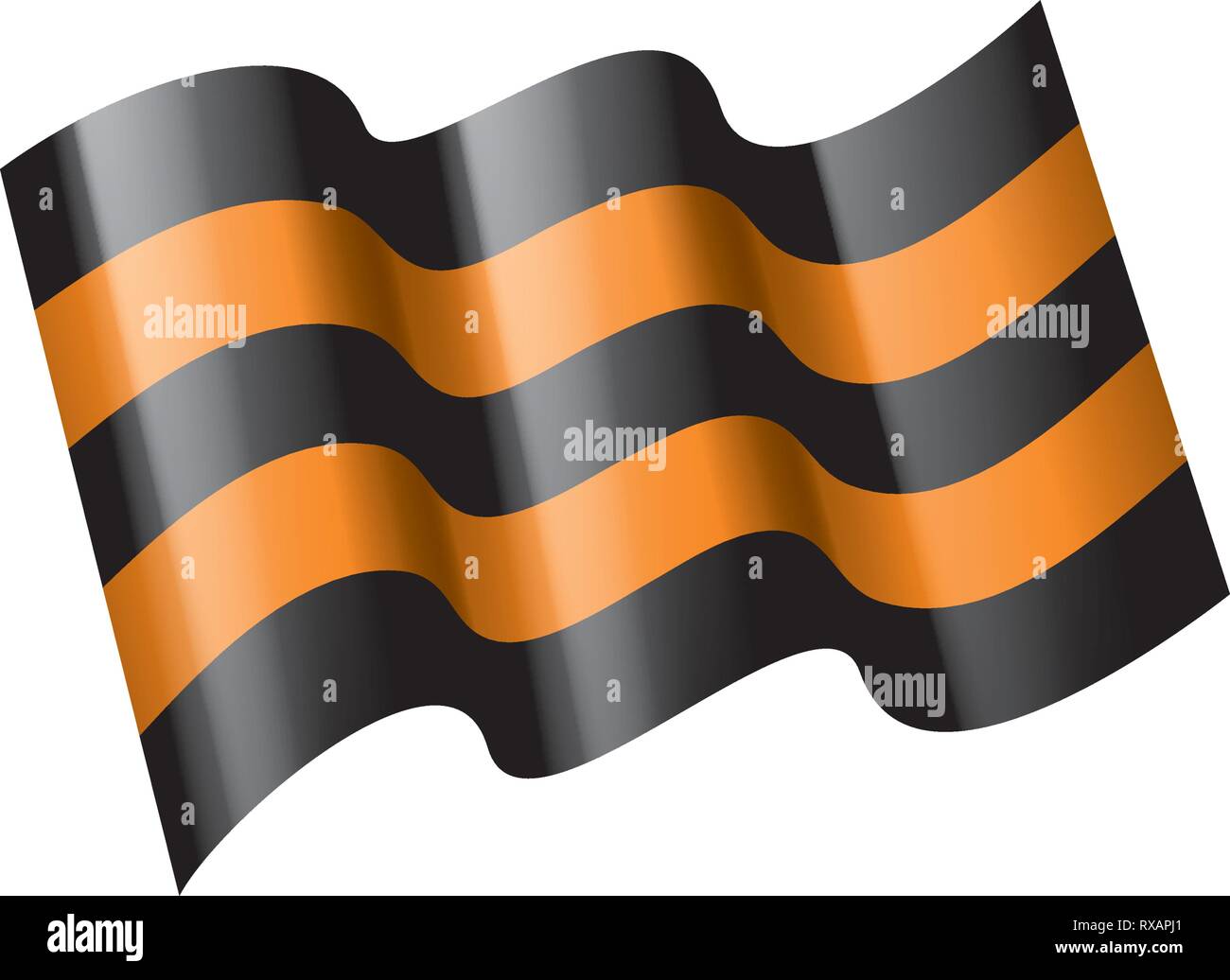 Vector illustration of Saint George ribbon on white background Stock Vector