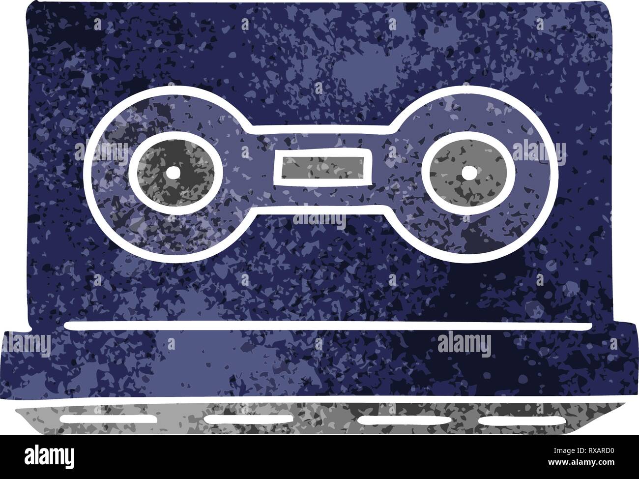 hand drawn retro cartoon doodle of a retro cassette tape Stock Vector ...