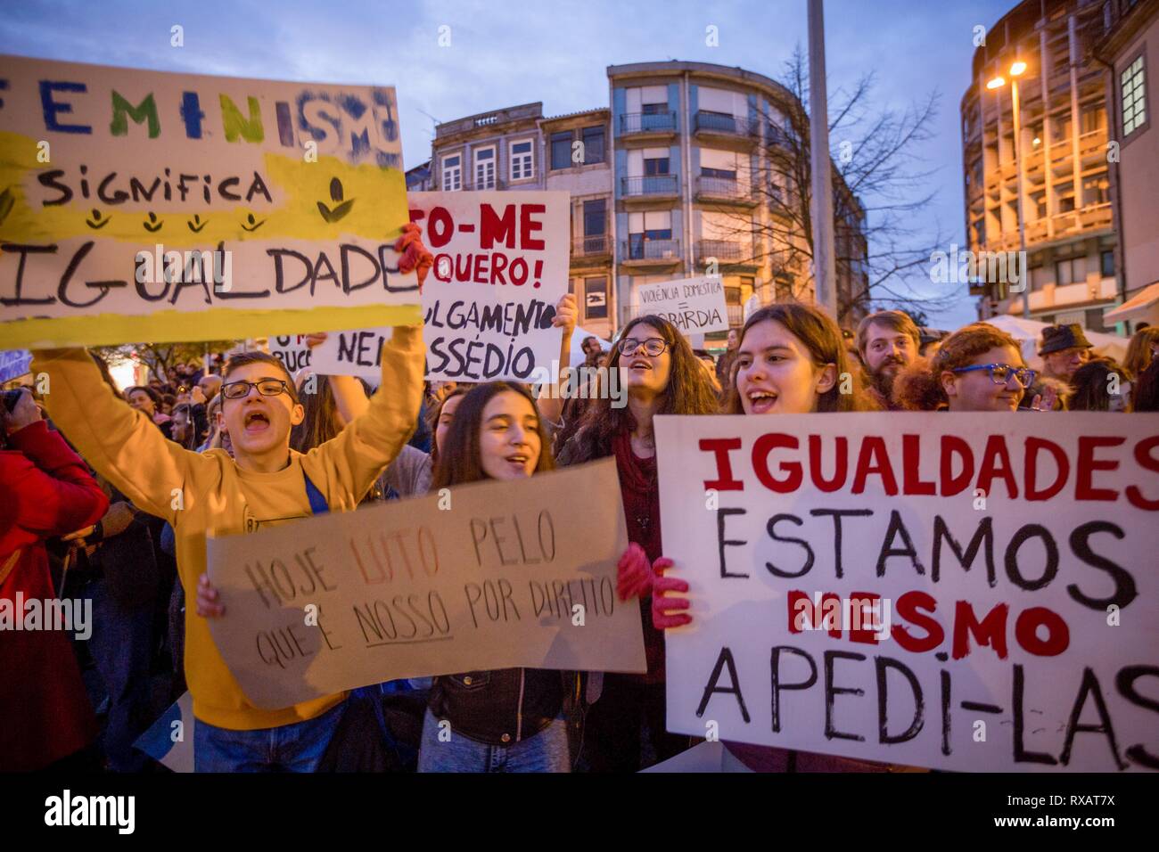 Protesters Are Seen Holding Placards While Chanting Slogans During
