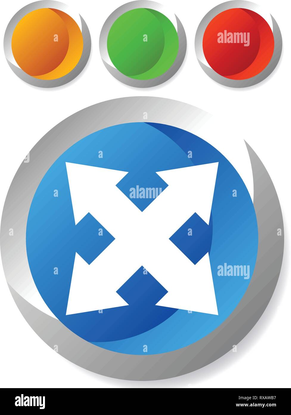 4-way arrow as expand, resize, adjustment, alignment icon Stock Vector ...