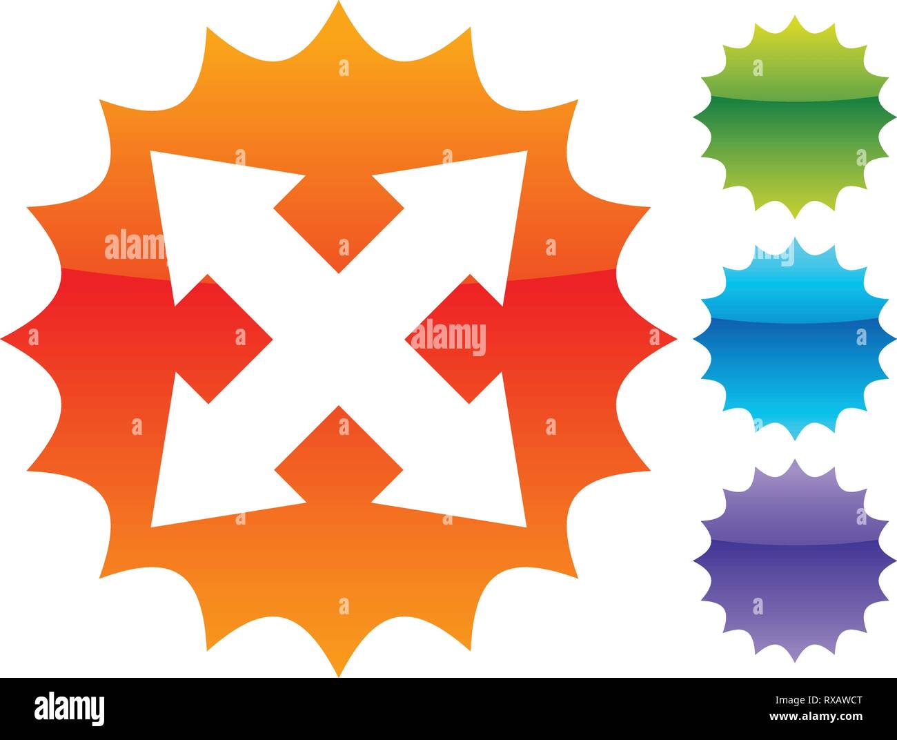 4-way arrow as expand, resize, adjustment, alignment icon Stock Vector ...