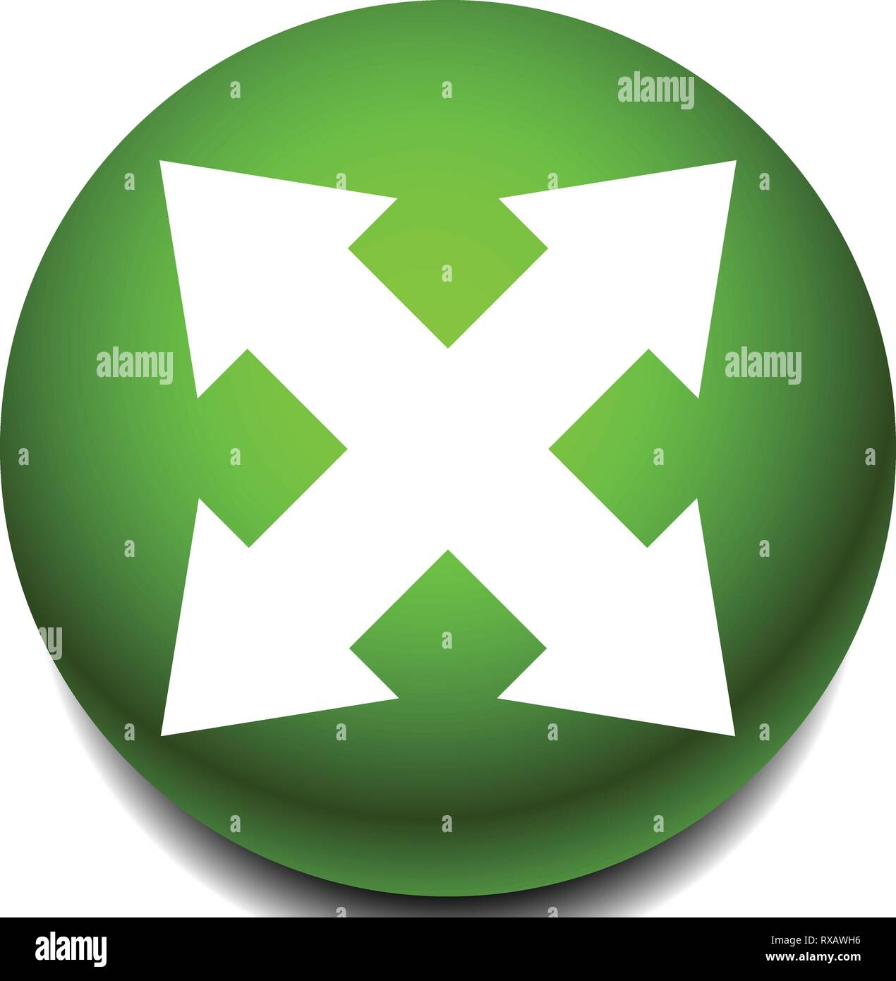 4-way arrow as expand, resize, adjustment, alignment icon Stock Vector ...