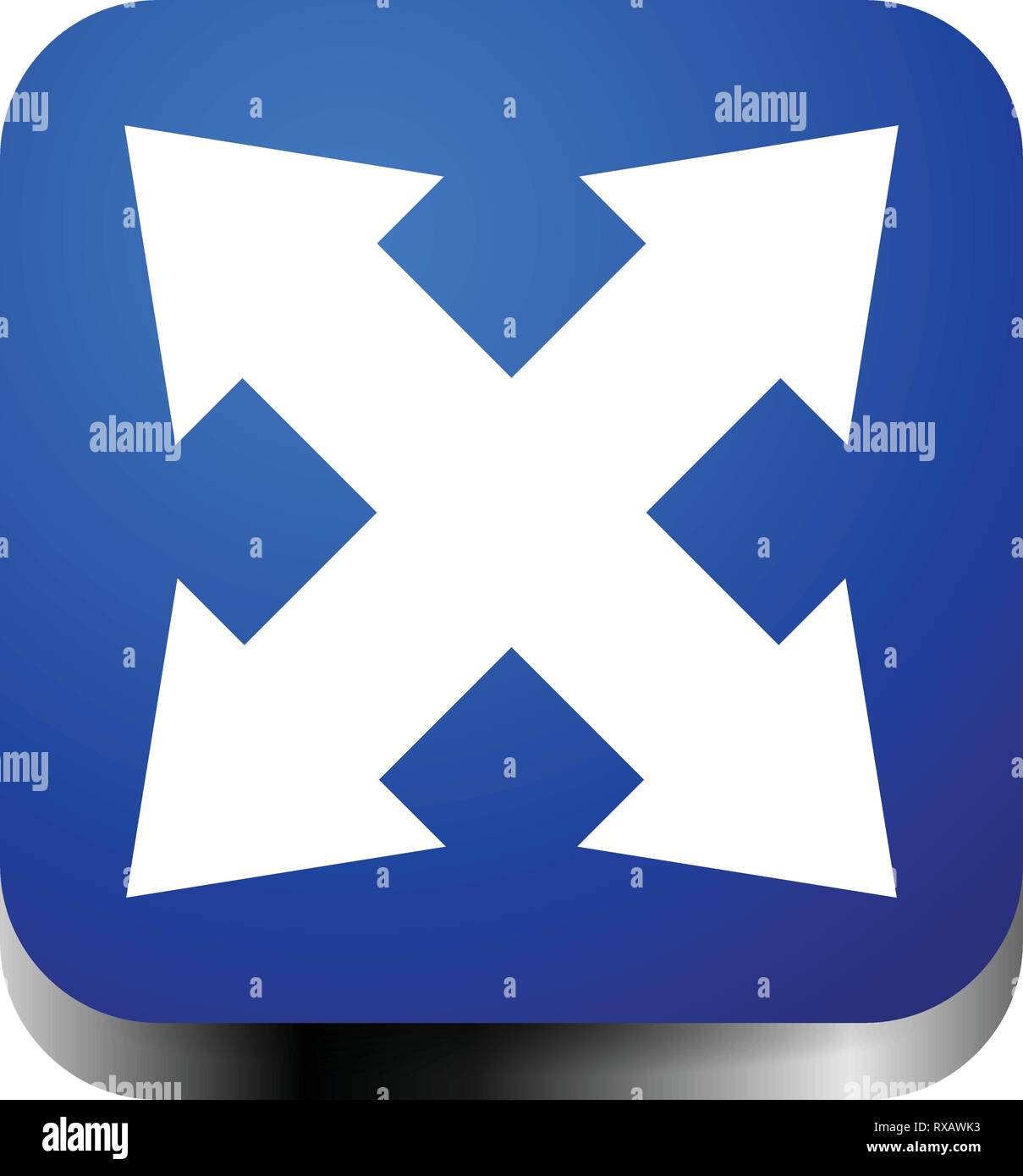 4-way arrow as expand, resize, adjustment, alignment icon Stock Vector ...