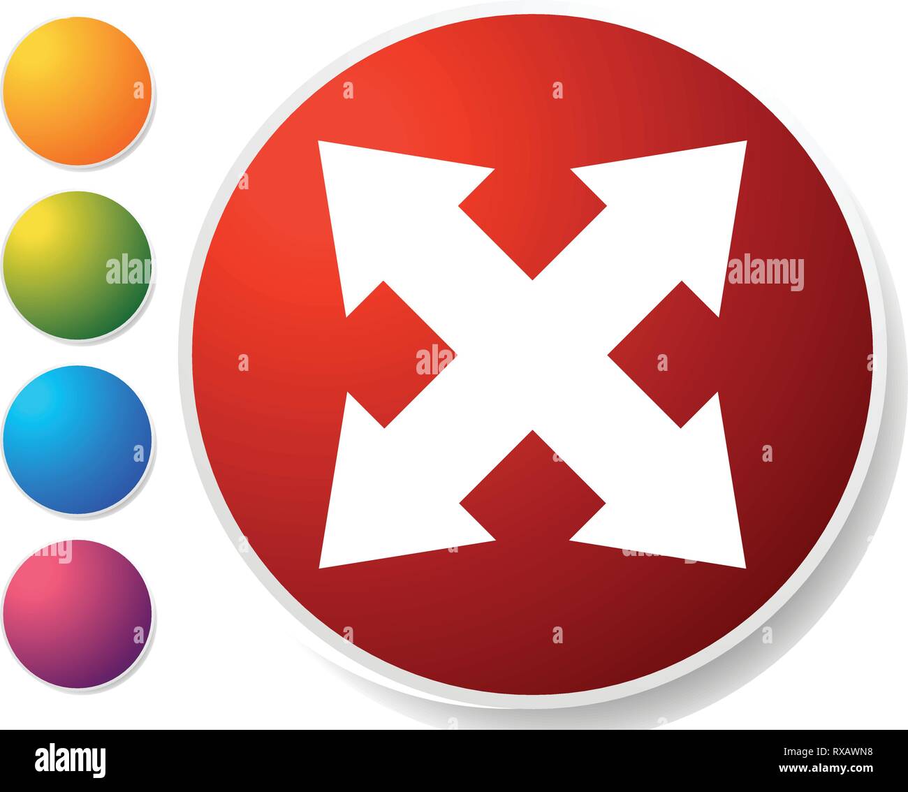 4-way arrow as expand, resize, adjustment, alignment icon Stock Vector ...