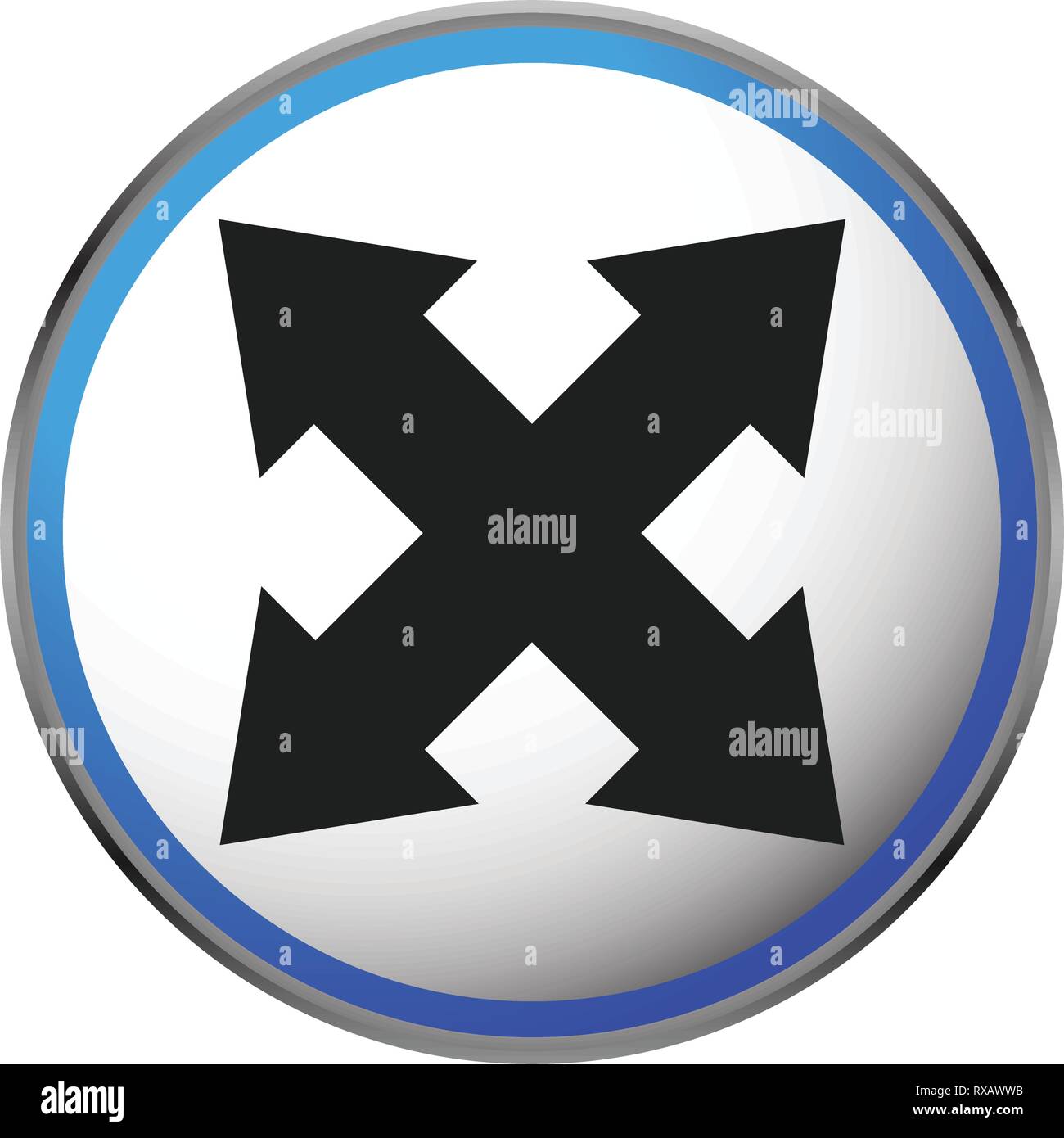 4-way arrow as expand, resize, adjustment, alignment icon Stock Vector ...
