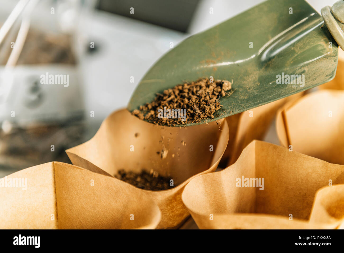 Laboratory analysis of soil Stock Photo Alamy