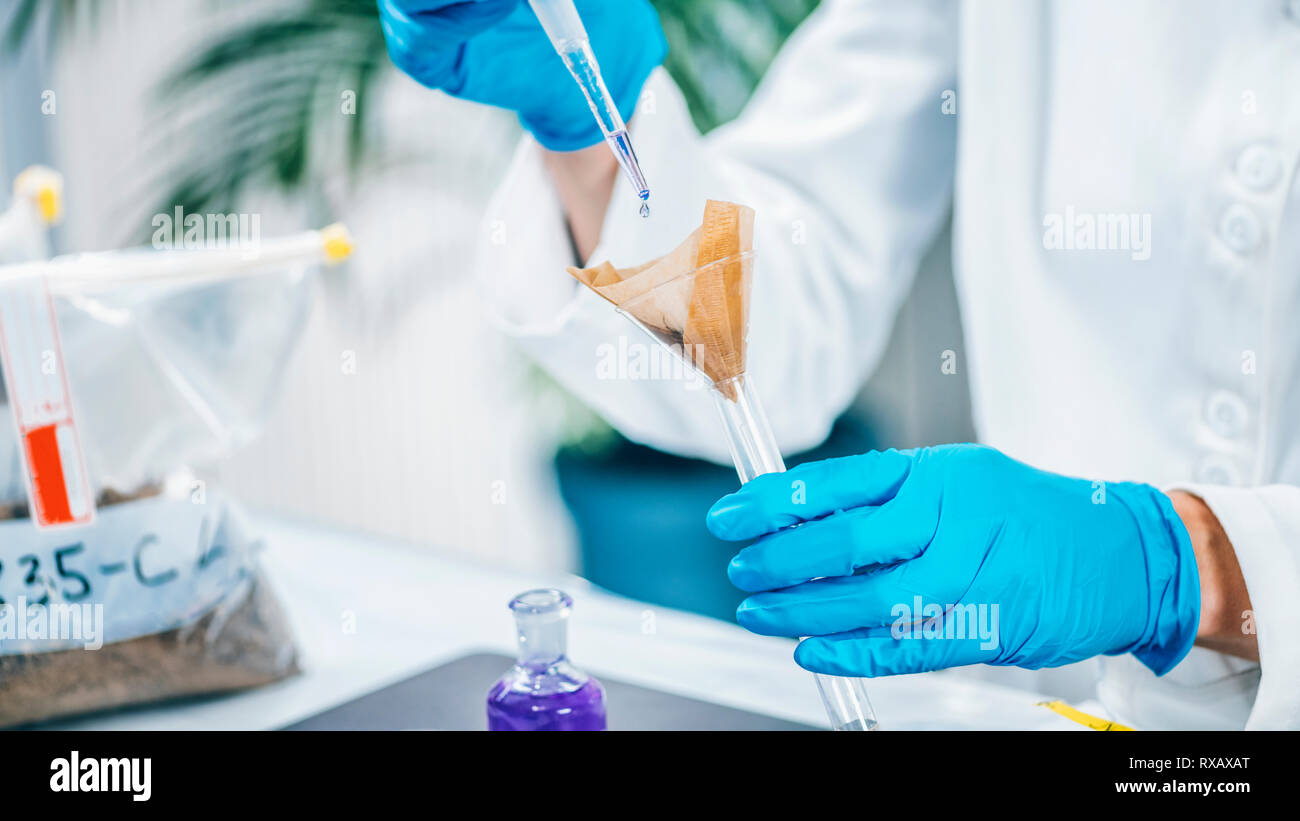 Laboratory analysis of soil Stock Photo Alamy