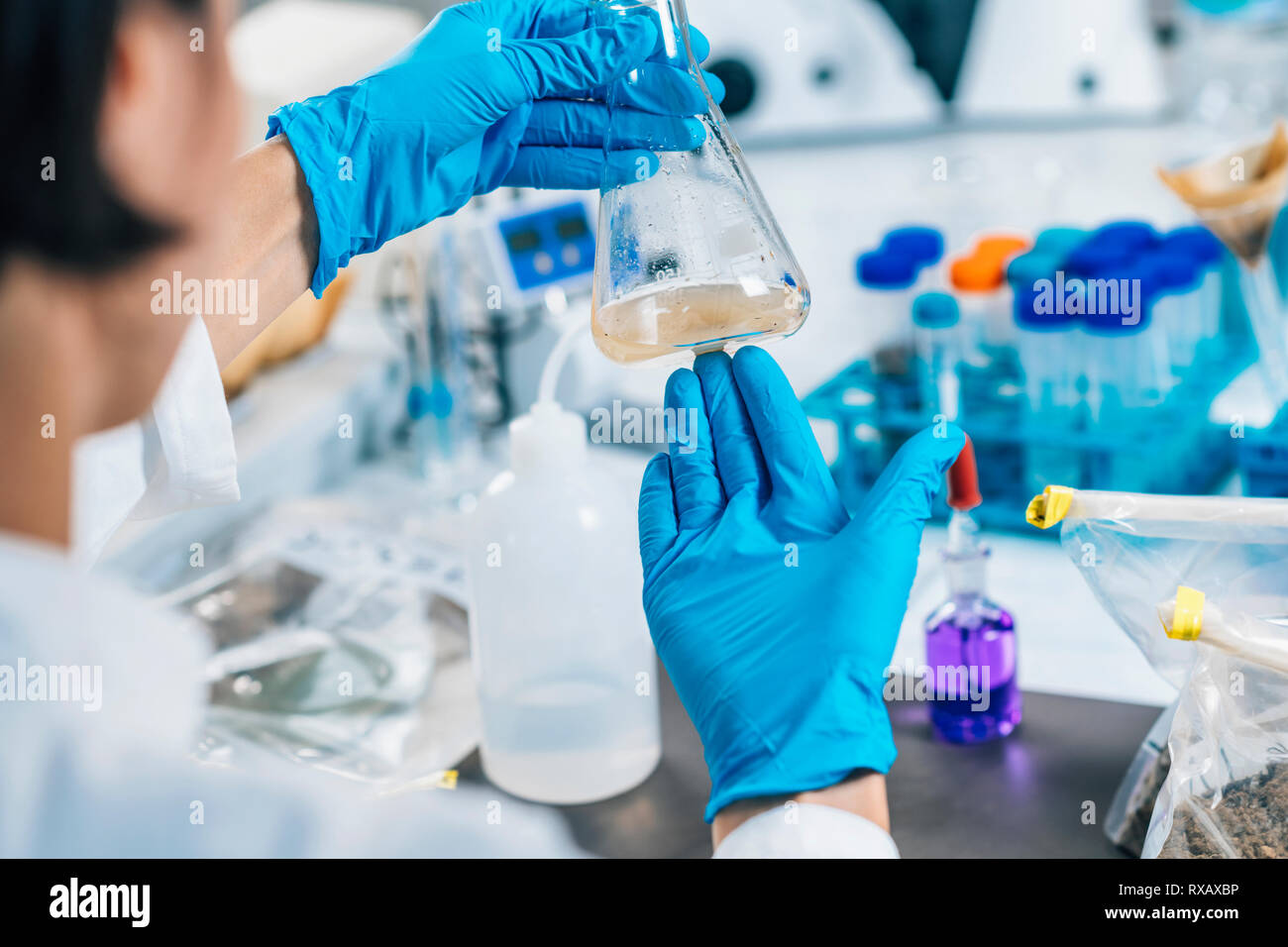 Laboratory analysis of soil Stock Photo Alamy
