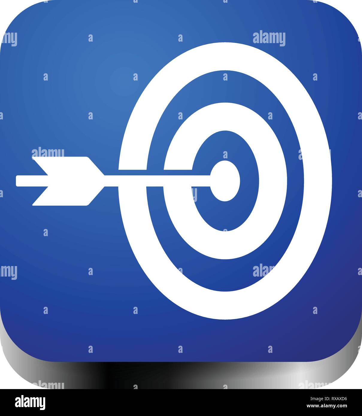 Arrow hitting target at center icon, Precision, accuracy icon Stock