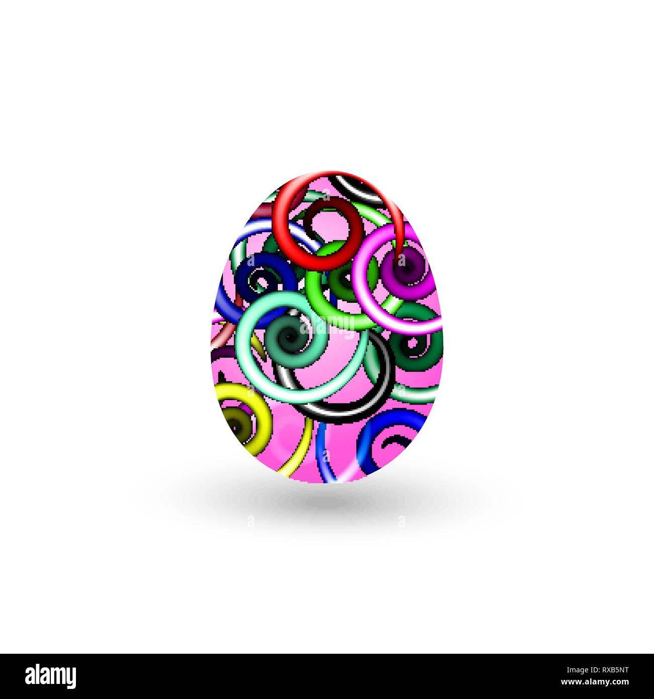 Easter egg with a pattern on a white background. Vector illustration Stock Vector