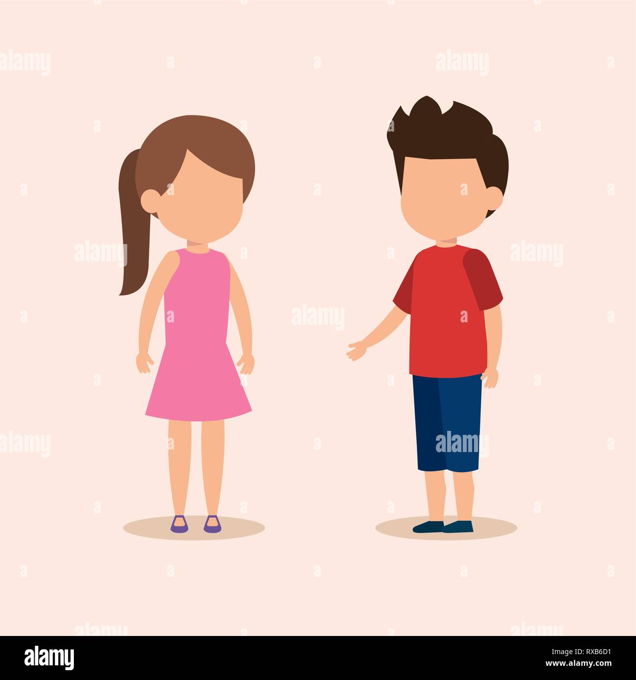 cute little kids couple Stock Vector Image & Art - Alamy