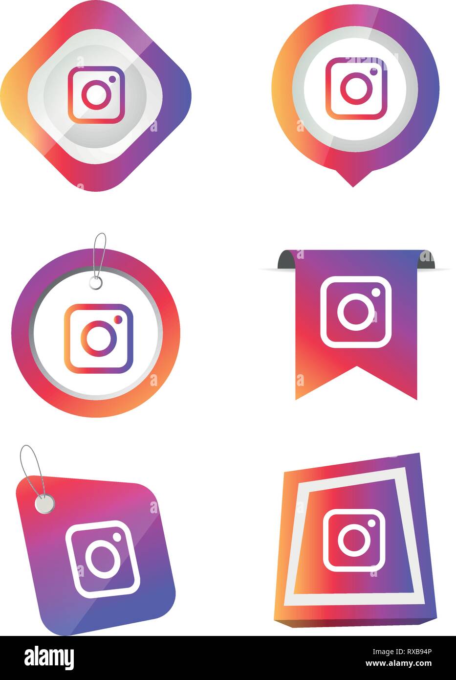Instagram Social Media Icons Set Logo Vector Illustrator Background Facebook Instagram Twitter Whatsapp Set Network Stock Vector Image Art Alamy