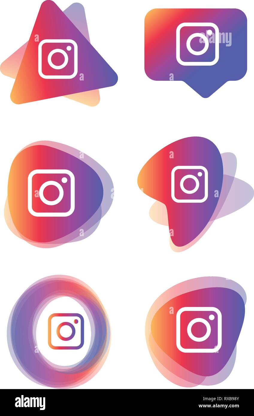 instagram Social media icons set Logo Vector Illustrator Background ...