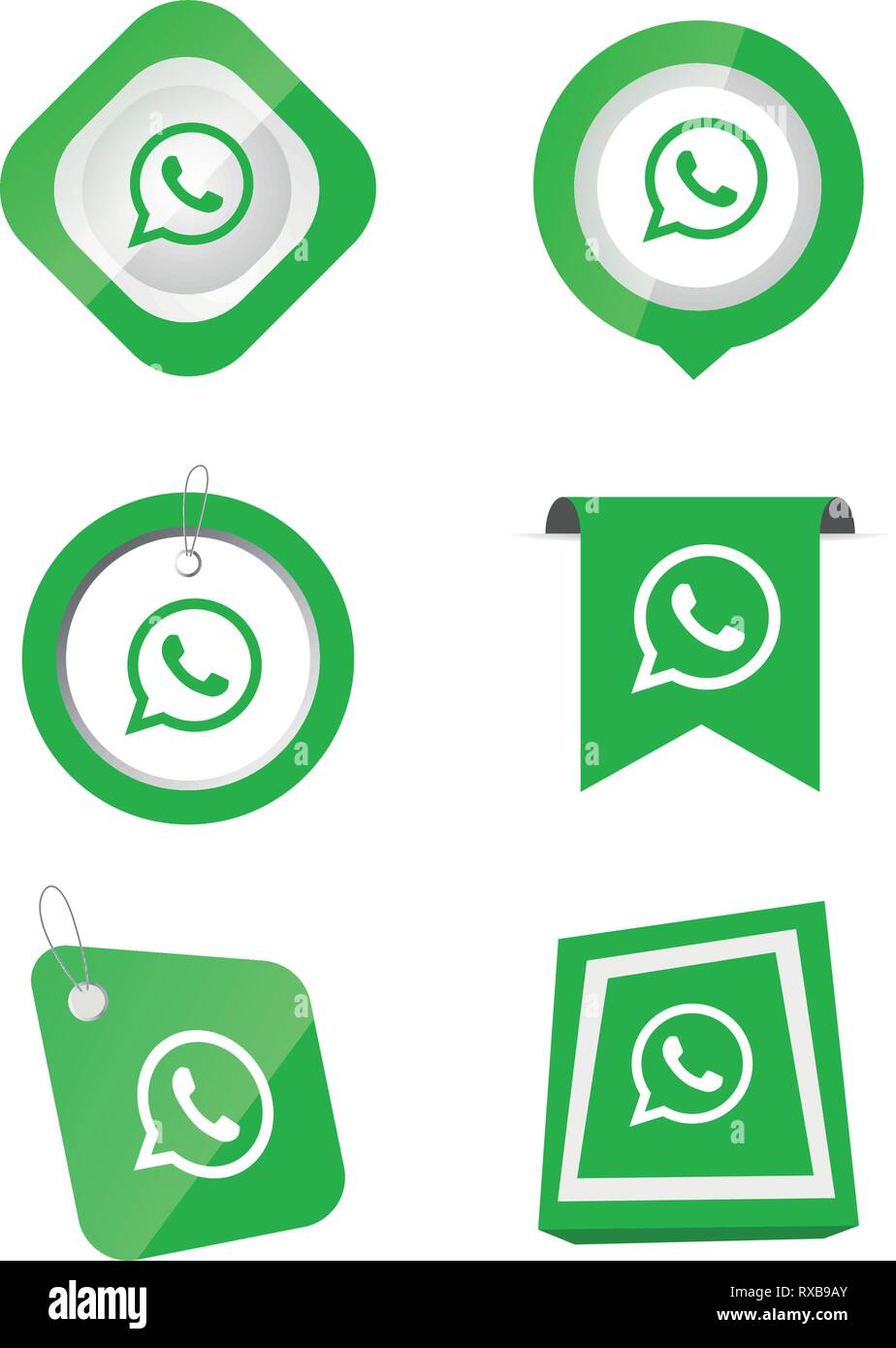WhatsApp Social media icons set Logo Vector Illustrator Background, facebook,  instagram, twitter, whatsapp, set, network Stock Vector Image & Art - Alamy