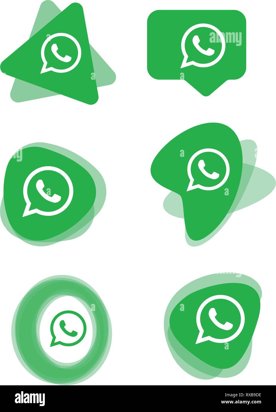 WhatsApp Social media icons set Logo Vector Illustrator Background, facebook,  instagram, twitter, whatsapp, set, network Stock Vector Image & Art - Alamy