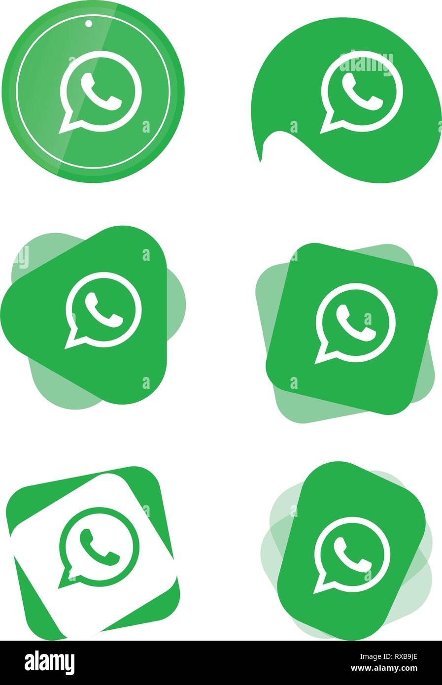Whatsapp Social Media Icons Set Logo Vector Illustrator Background Facebook Instagram Twitter Whatsapp Set Network Stock Vector Image Art Alamy