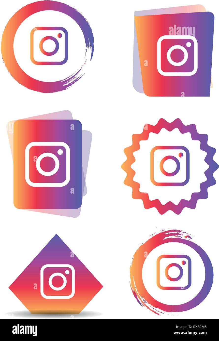 instagram Social media icons set Logo Vector Illustrator Background ...