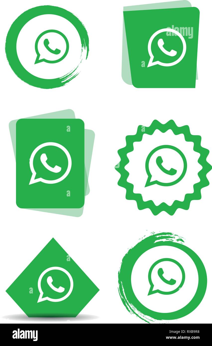 Whatsapp Social Media Icons Set Logo Vector Illustrator Background Facebook Instagram Twitter Whatsapp Set Network Stock Vector Image Art Alamy