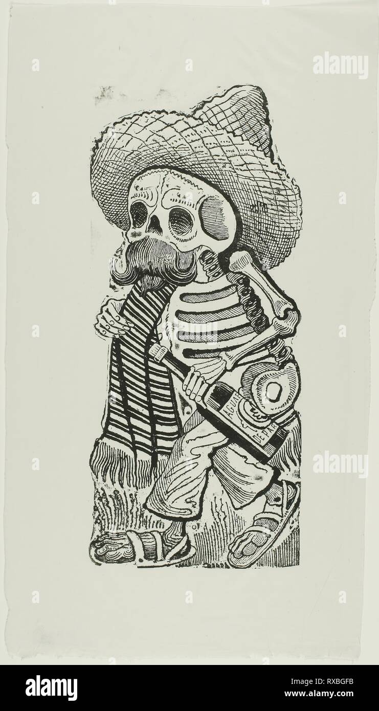 Calavera of Francisco Madero, from Calavera Maderista. José Guadalupe Posada (Mexican, 1852-1913); published by the Print and Drawing Club of The Art Institute of Chicago. Date: 1944. Dimensions: 300 x 133 mm (image); 407 x 229 mm (sheet). Relief etching from a zinc plate on grayish-ivory China paper. Origin: Mexico. Museum: The Chicago Art Institute. Stock Photo