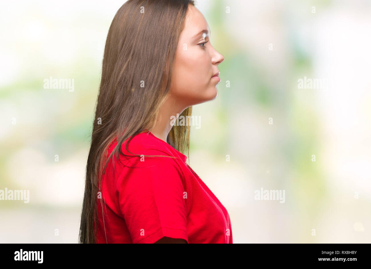 Young Beautiful Caucasian Woman Over Isolated Background Looking