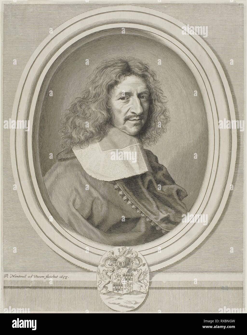 Louis Hesselin. Robert Nanteuil; French, 1623-1678. Date: 1658. Dimensions: 328 × 257 mm. Engraving on paper. Origin: France. Museum: The Chicago Art Institute. Stock Photo