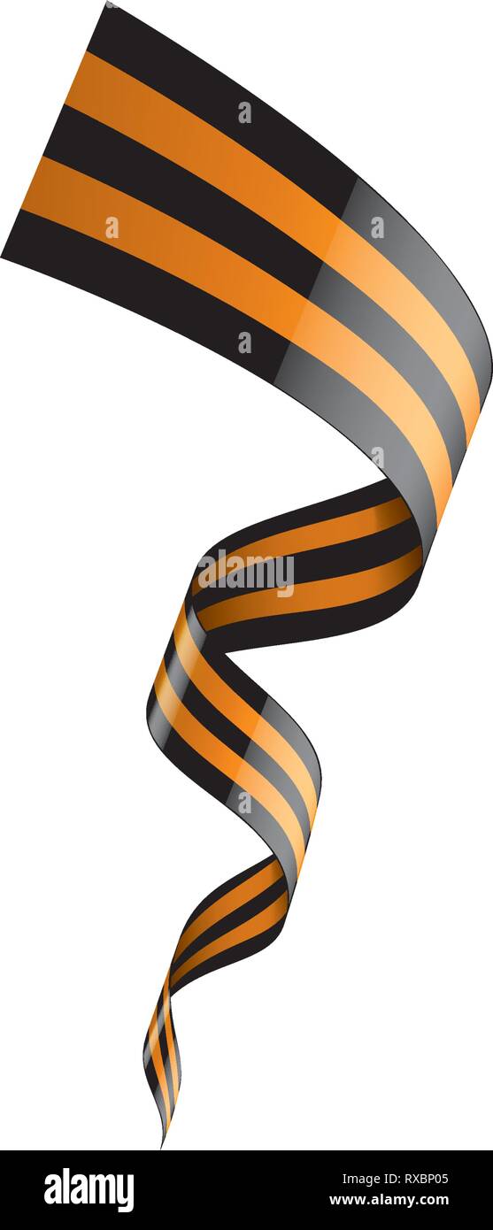Vector illustration of Saint George ribbon on white background Stock Vector