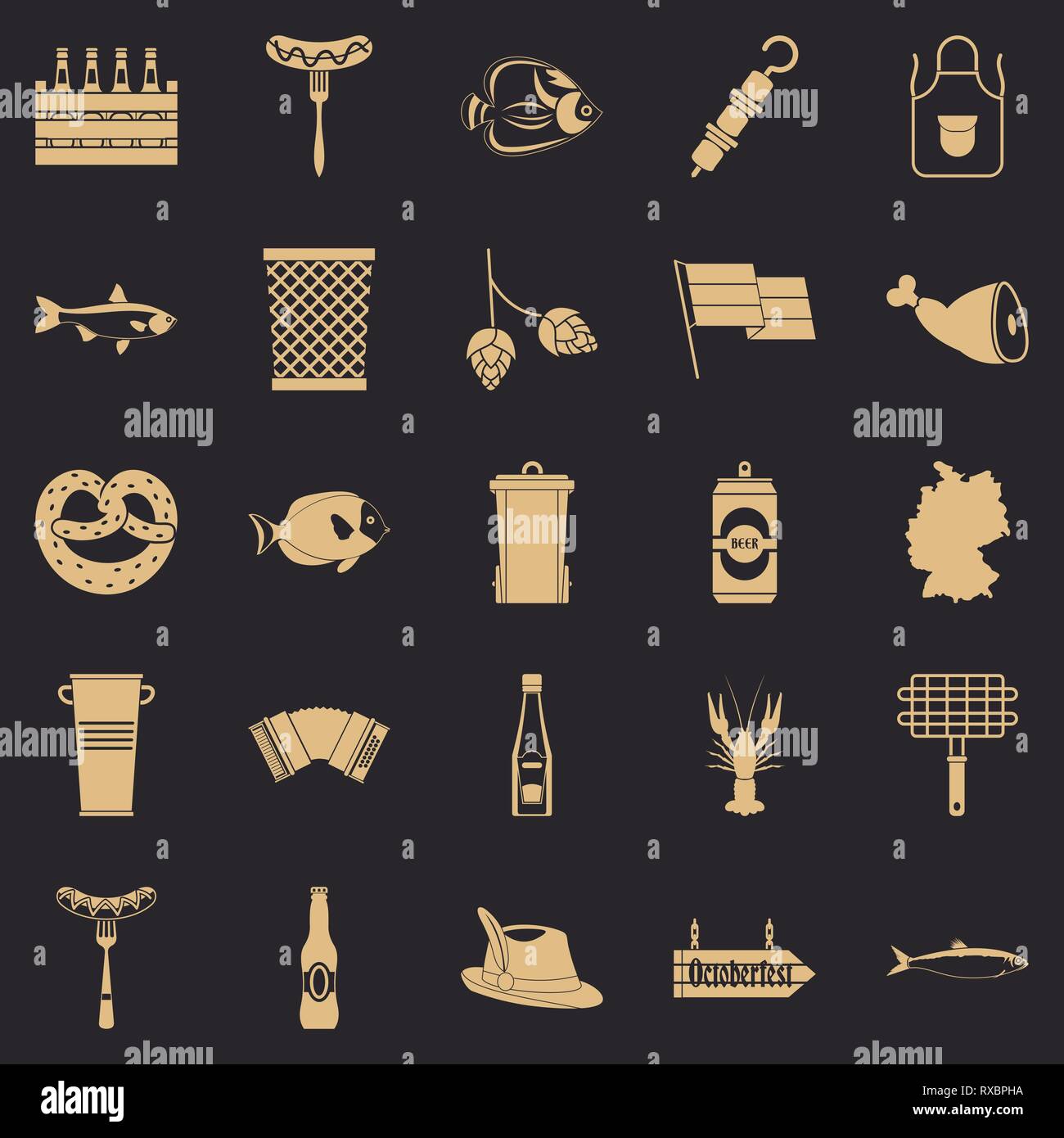 Barbecue icons set, simple style Stock Vector Image & Art - Alamy