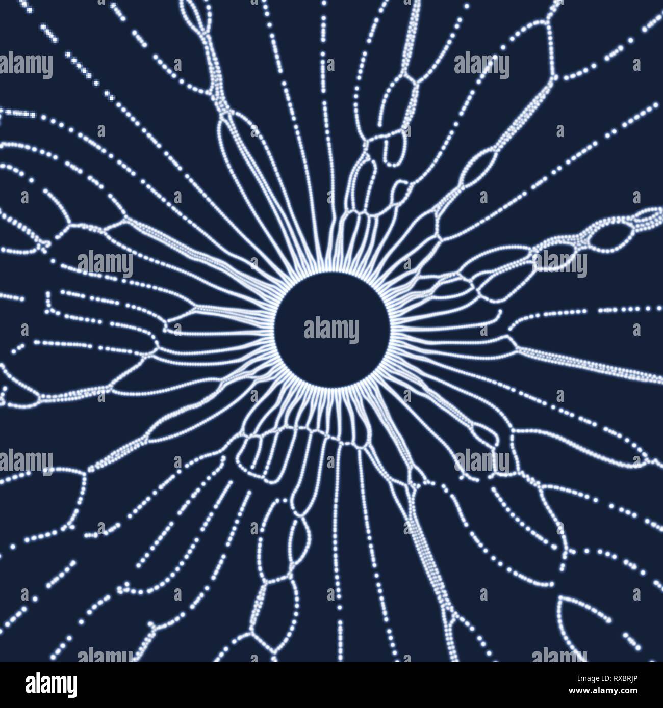 Space vortex. Black hole made from Flying Particles. Abstract ...
