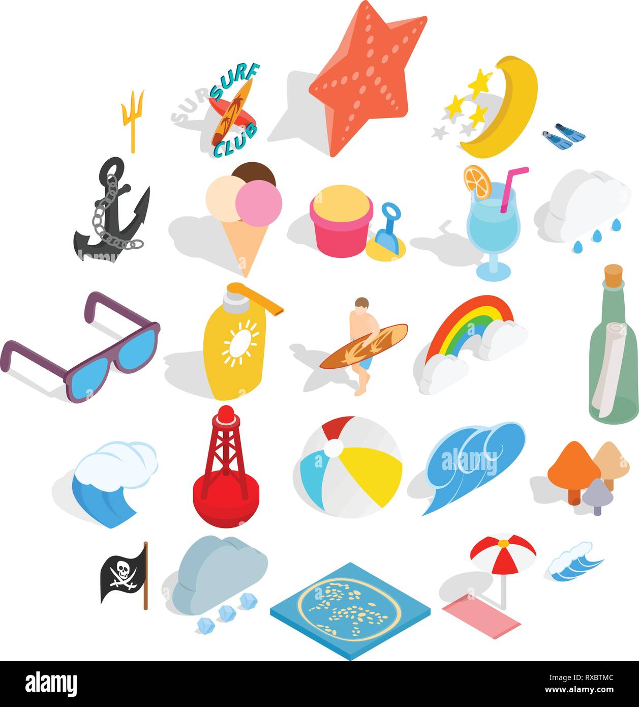 Hot weather icons set, isometric style Stock Vector Image & Art - Alamy